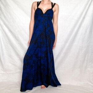 Express Blue Maxi Gown with Sweetheart‎ Neckline